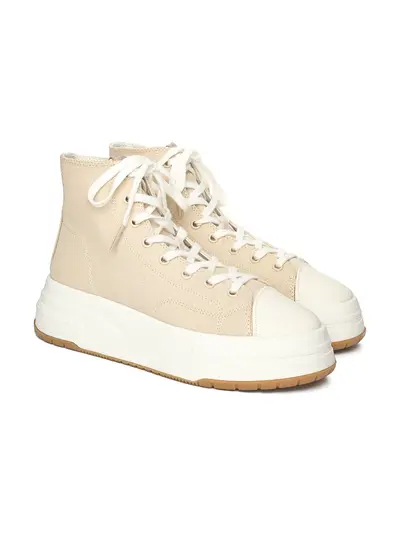 Кеды бежевые высокие на платформе